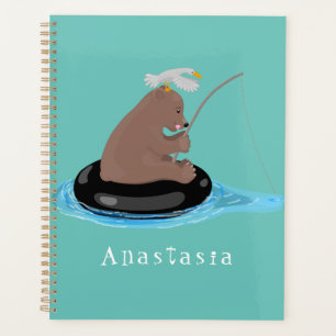 Agenda Ilustracion personalizado de pesca de cachorro de 