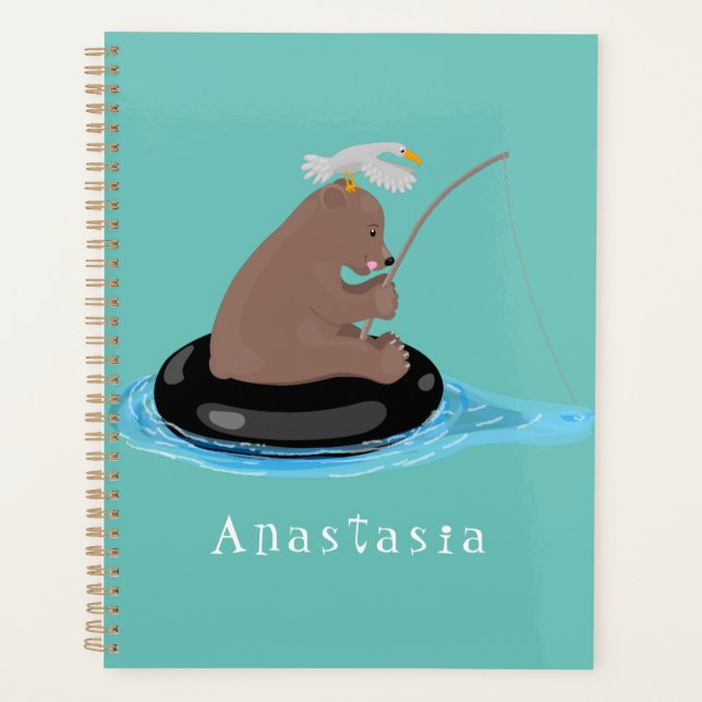 Agenda Ilustracion personalizado de pesca de cachorro de  (Anverso)