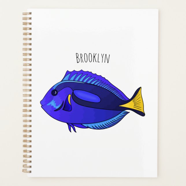 Agenda Ilustracion personalizado de pescado tang azul (Anverso)