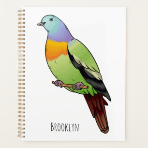Agenda Ilustracion personalizado de pichón verde de cuell