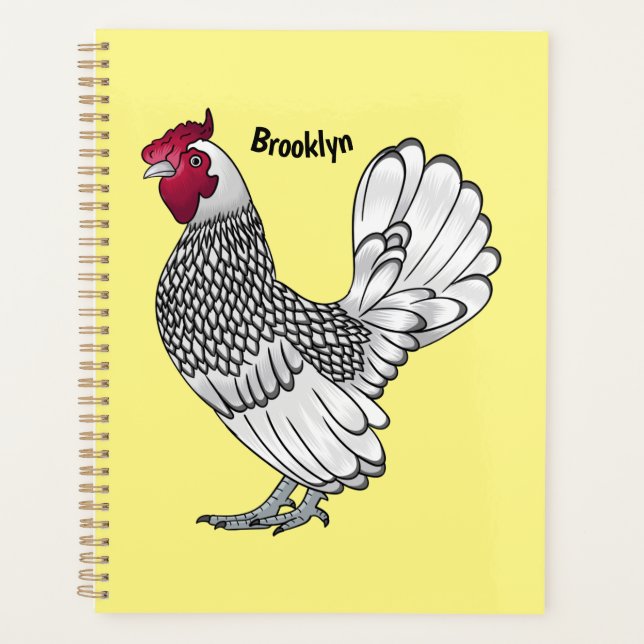 Agenda Ilustracion personalizado de pollo de Sebright (Anverso)