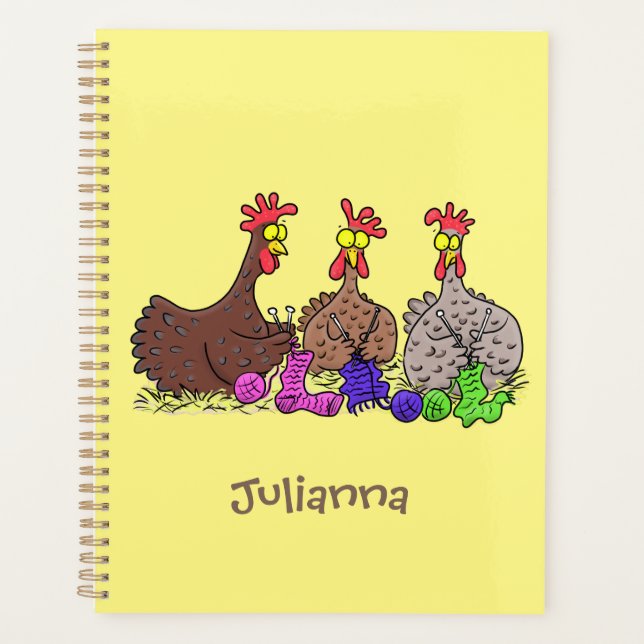 Agenda Ilustracion personalizado de pollos de punto diver (Anverso)