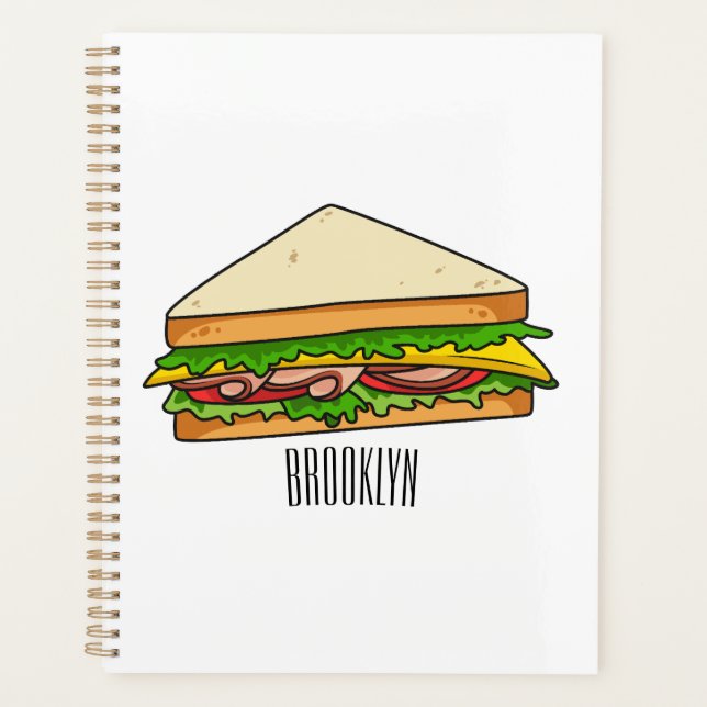 Agenda Ilustracion personalizado de sándwich (Anverso)