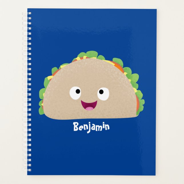 Agenda Ilustracion personalizado de taco alegre sonriente (Anverso)
