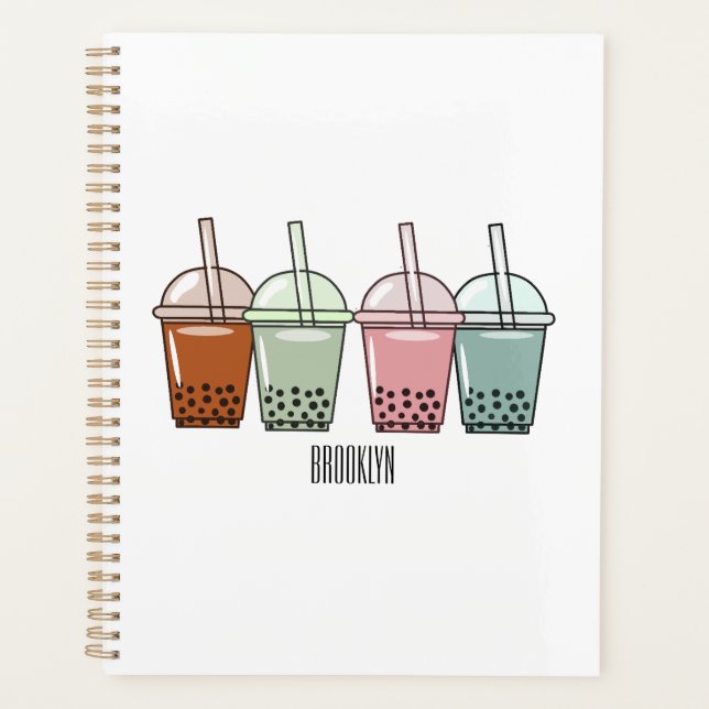 Agenda Ilustracion personalizado de té de burbujas (Anverso)