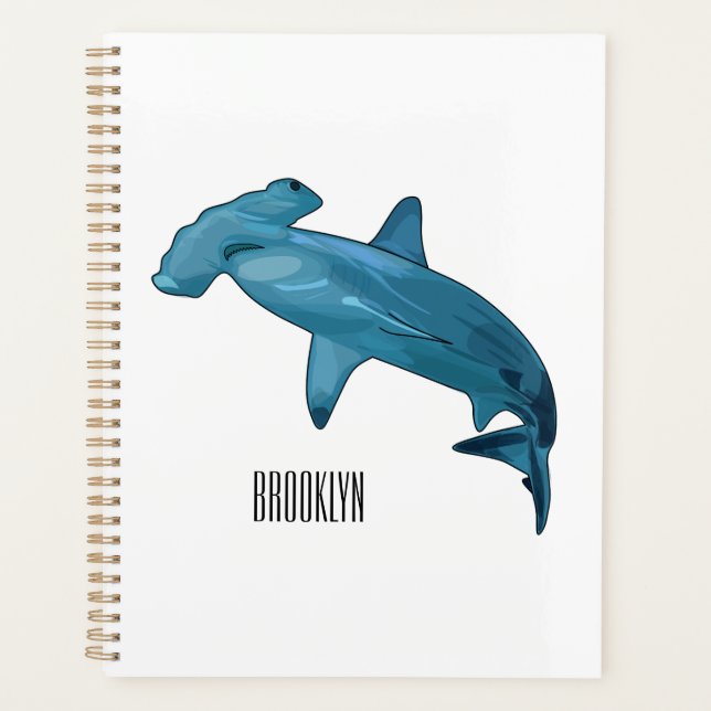 Agenda Ilustracion personalizado de tiburón martillo (Anverso)