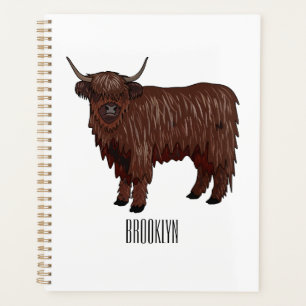 Agenda Ilustracion personalizado de vaca de Highland