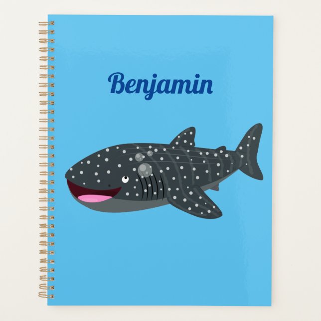 Agenda Ilustracion personalizado feliz de tiburón ballena (Anverso)