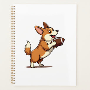 Agenda Ilustración Retro Deportiva de Perro de Fútbol Cor