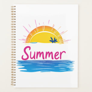 Agenda Ilustracion Sunset Summer Beach