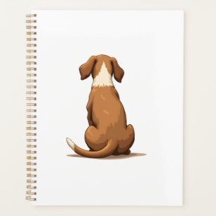 Agenda Ilustración Vintage de Perro Vista Posterior Tan y