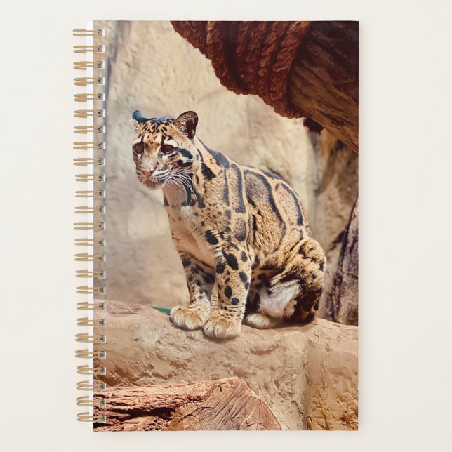 Agenda imagen de leopardo nublado naturaleza vida salvaje (Anverso)