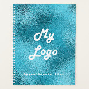 Agenda imagen del logotipo del personalizado azul 2025