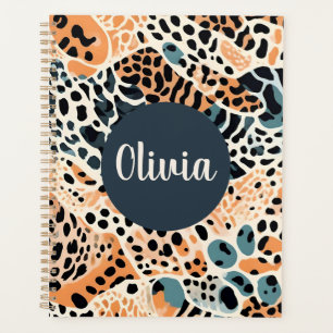 Agenda Impresión de Animal Personalizada Jirafa Leopardo