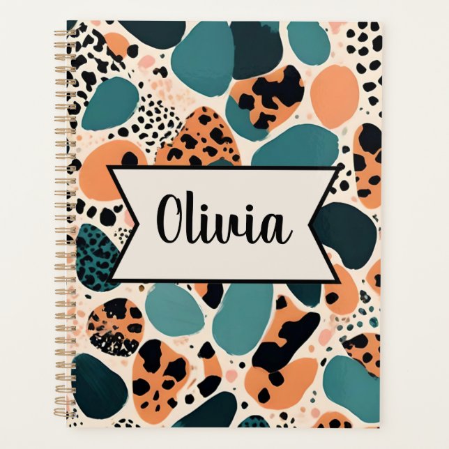 Agenda Impresión de animal personalizada linda (Anverso)