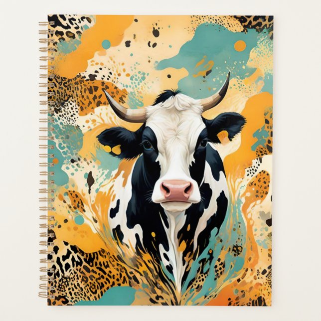 Agenda Impresión de Animal Vaca Personalizada (Anverso)