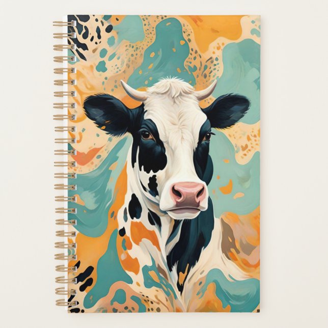 Agenda Impresión de Animal Vaca Personalizada (Anverso)