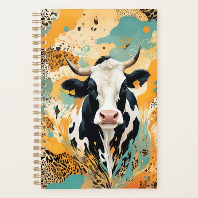 Agenda Impresión de Animal Vaca Personalizada (Anverso)