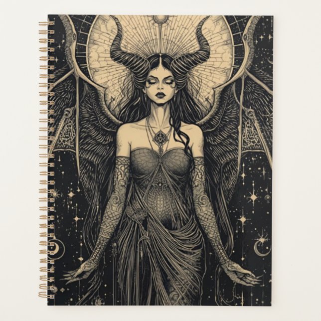 Agenda Impresión de arte de ángel oscuro celestial | Dios (Anverso)