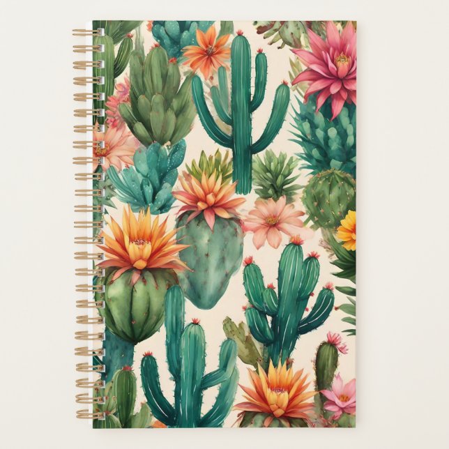 Agenda Impresión de arte de cactus personalizada (Anverso)