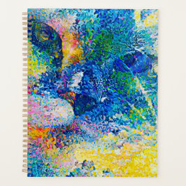 Agenda Impresión de arte de gato abstracto vibrante