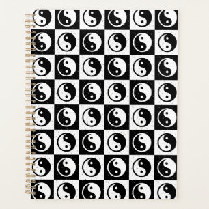 Agenda Impresión de bloques en Zen Yin-yang en blanco neg