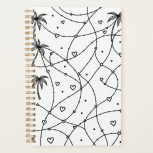 Agenda Impresión de dibujo de línea en blanco y negro per