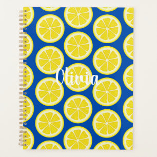 Agenda Impresión de fruta de limón colorida personalizada