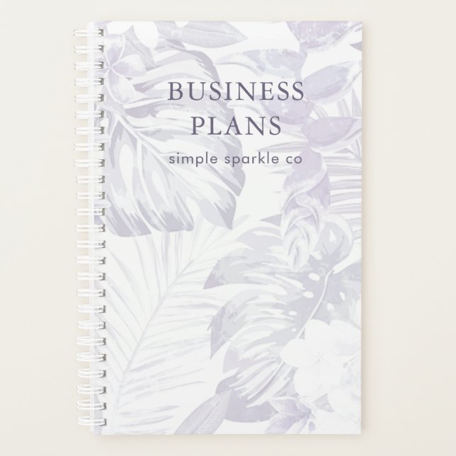 Agenda Impresión de hojas de púrpura y blanca de bonito (Anverso)