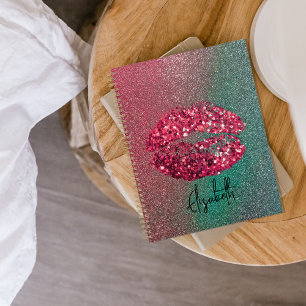 Agenda Impresión de lápiz labial de glamur rojo Purpurino