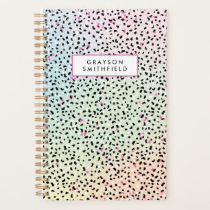 Agenda Impresión de leopardo arcoíris pastel
