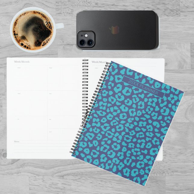 Agenda Impresión de leopardo azul (Blue Leopard Print Planner)