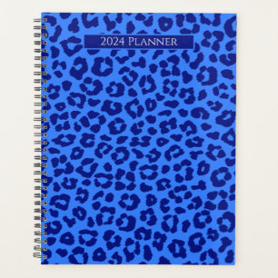 Agenda Impresión de leopardo salvaje-azul