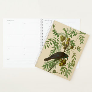 Agenda Impresión de pájaro Grackle púrpura de Audubon Bot