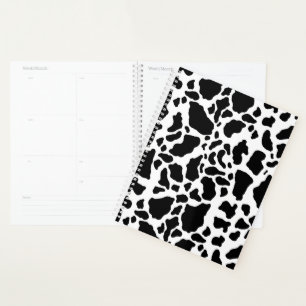 Agenda Impresión de vaca en blanco y negro