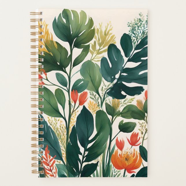 Agenda Impresión floral tropical personalizada (Anverso)