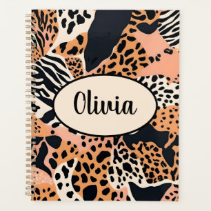 Agenda Impresión personalizada de guepardo y cebra