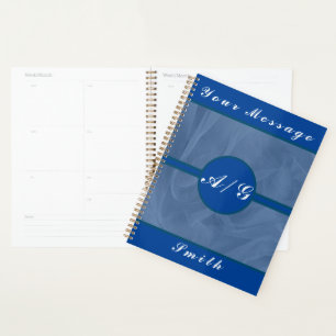 Agenda Impresión texturizada de tela azul - Cualquier col