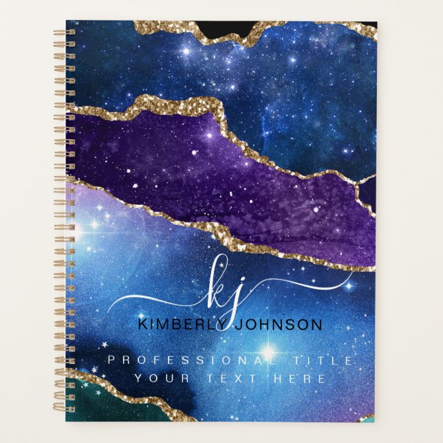Agenda Impresionante Agate Gold Purpurina Planner (Anverso)