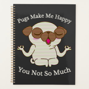 Agenda Impresionante Pug De Yoga Meditando Con Divertidos