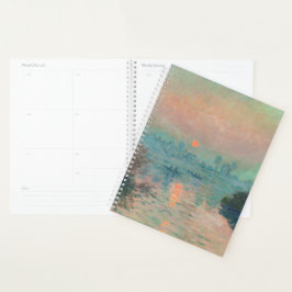 Agenda Impresionismo de Monet Sunset Seine Bella Artes