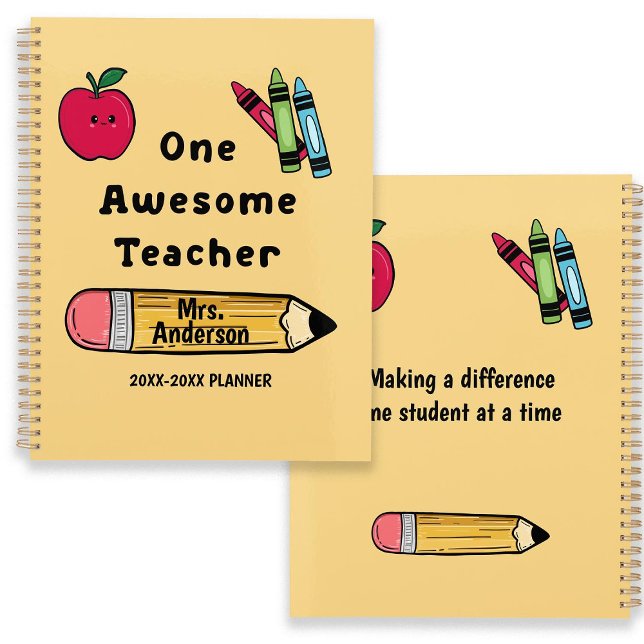 Agenda Increíble aprecio de profesor en aula ("One Awesome Teacher" planner)