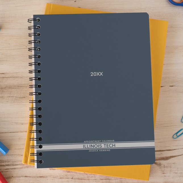 Agenda Indigo Navy Blue Bottom Stripe Spiral Semanal (Subido por el creador)