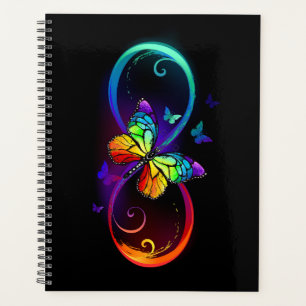 Agenda Infinidad vibrante con mariposa arco iris sobre ne