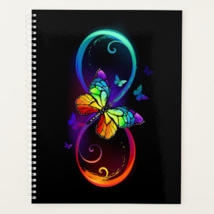 Agenda Infinidad vibrante con mariposa arco iris sobre ne
