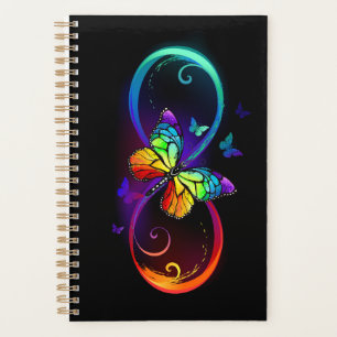 Agenda Infinidad vibrante con mariposa arco iris sobre ne