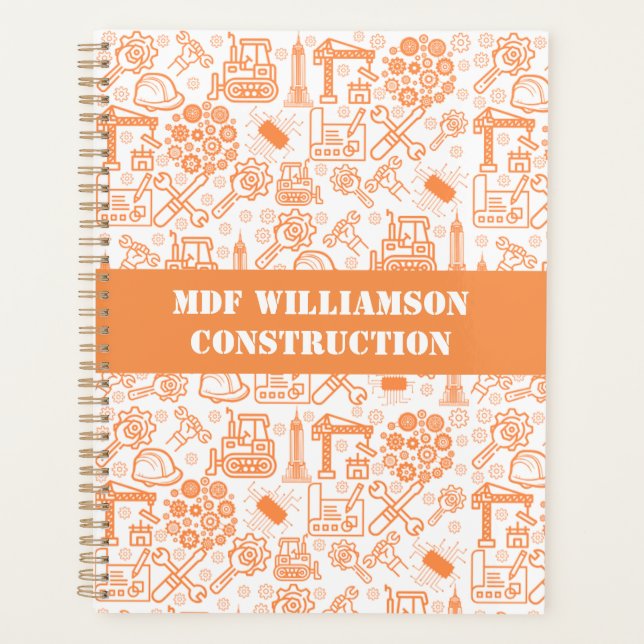 Agenda Ingeniero arquitectónico blanco y marrón (Anverso)