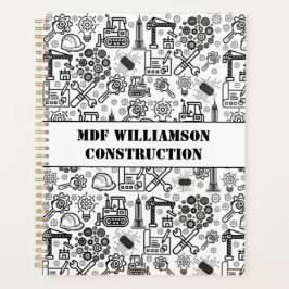 Agenda Ingeniero arquitectónico negro y blanco