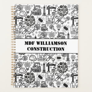 Agenda Ingeniero arquitectónico negro y blanco