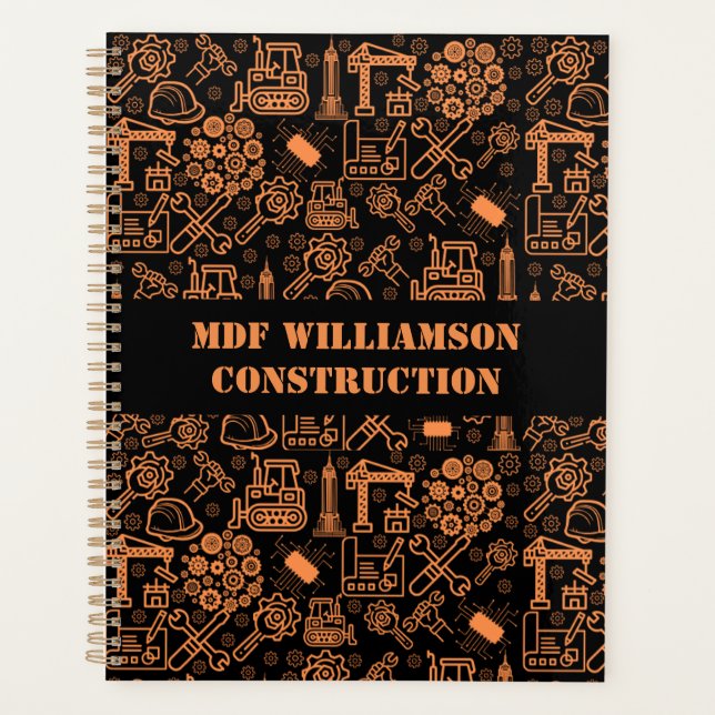 Agenda Ingeniero arquitectónico negro y marrón (Anverso)